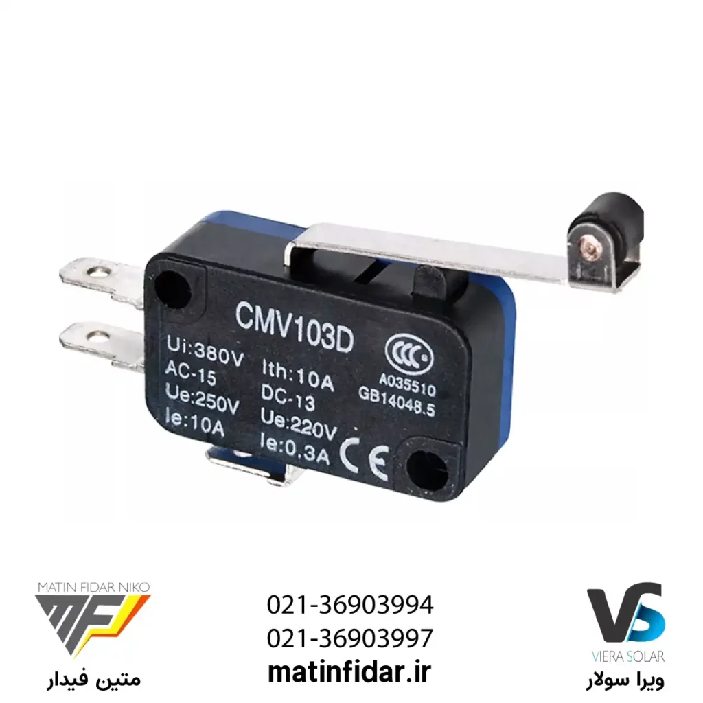 خرید میکروسوئیچ اهرمی بلند قرقره دار CNTD مدل CMV103D از شرکت متین فیدار نیکو