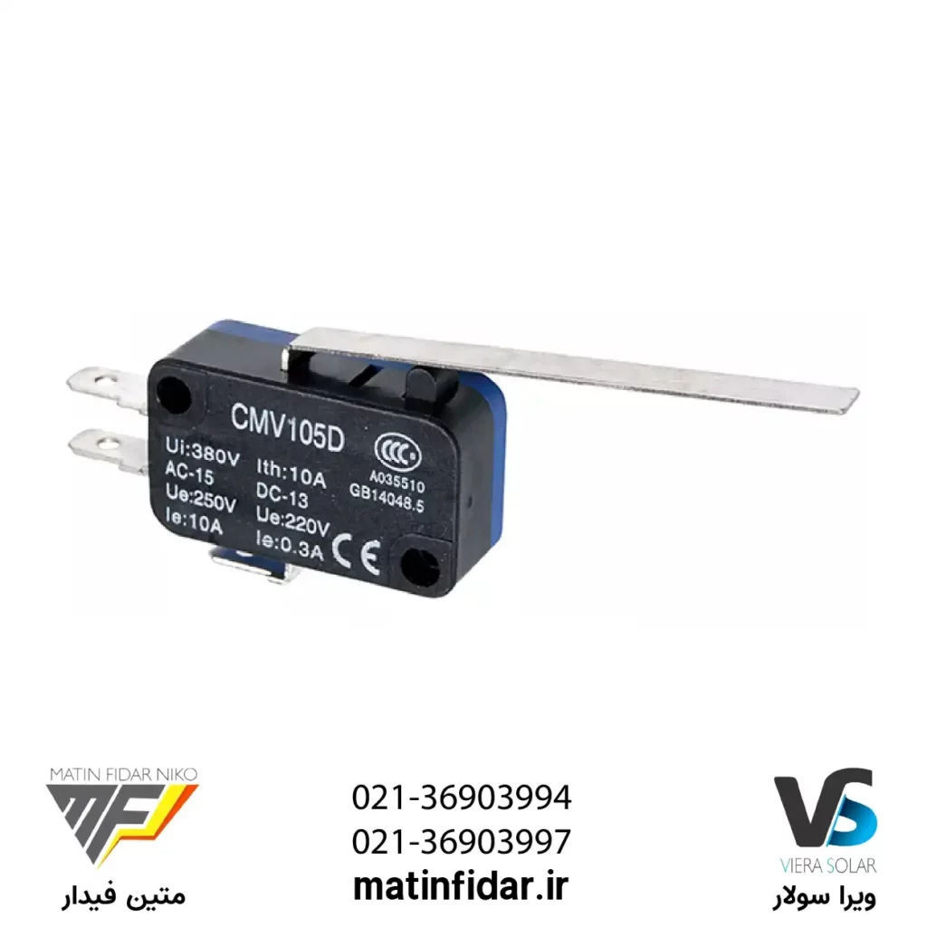 قیمت میکروسوئیچ اهرمی کوتاه قرقره دار CNTD مدل CMV104D از شرکت متین فیدار نیکو
