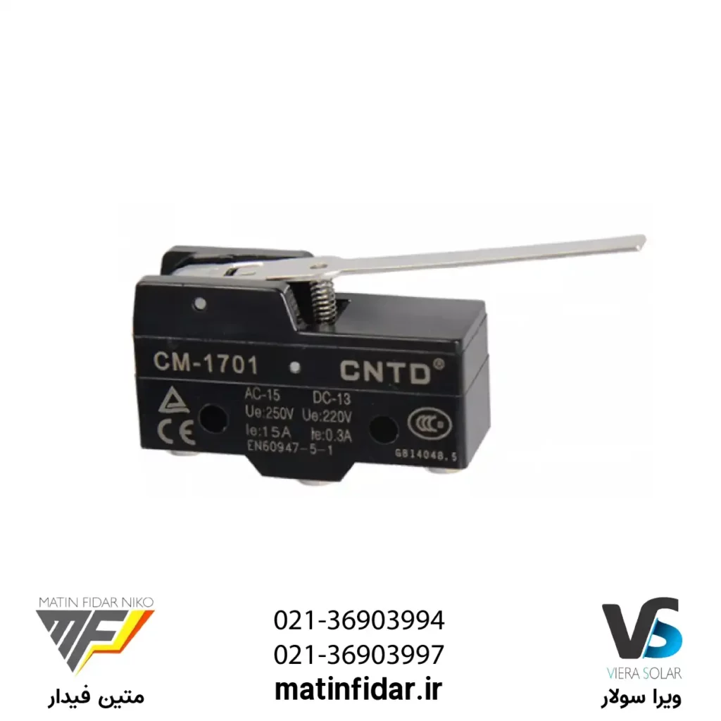 خرید میکروسوئیچ اهرمی CNTD مدل CM-1701 از شرکت متین فیدار نیکو